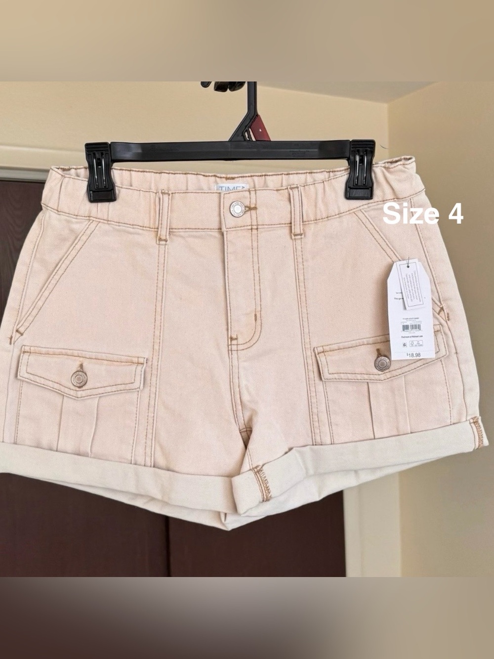 Time and Tru Women's Utility Shorts, 4" Inseam, Size 4